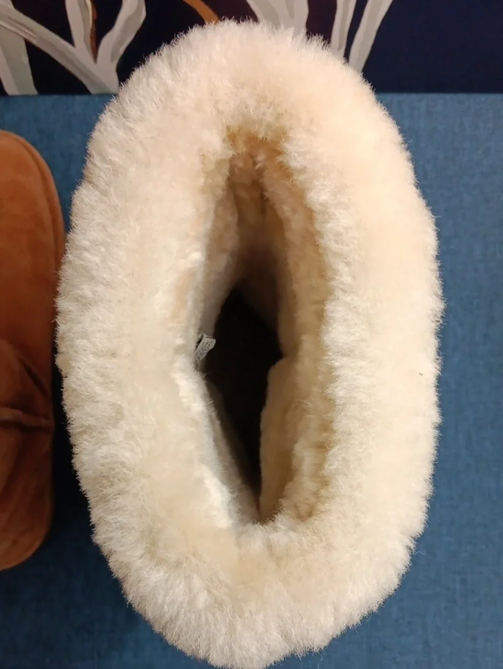 BearPaw Chestnut Suede Shearling Boot with Cream Cuff